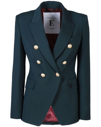 The Extreme Collection Double Breasted Premium Crepe Blazer London - Blue
