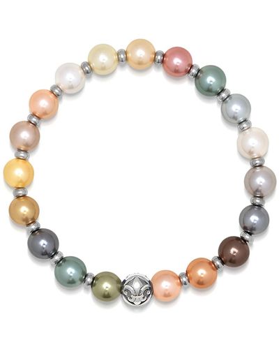 Nialaya Wristband With Pastel Pearls And - Metallic