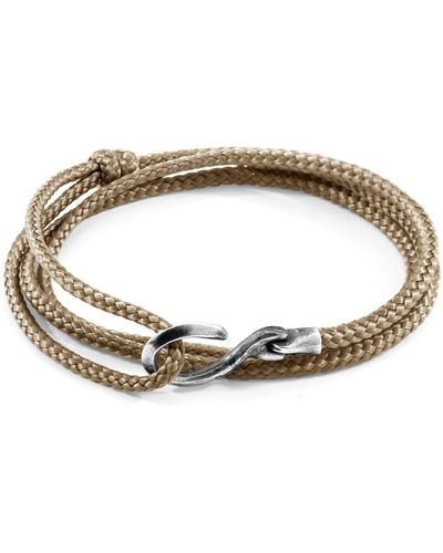 Anchor and Crew Sand Heysham Silver & Rope Bracelet - Metallic