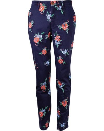 lords of harlech Jack Oxford Flowers Pant - Blue