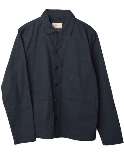 Uskees Drill Buttoned Overshirt - Blue