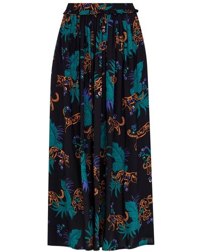 Emily and Fin Gemma Midnight Leopard Skirt - Blue