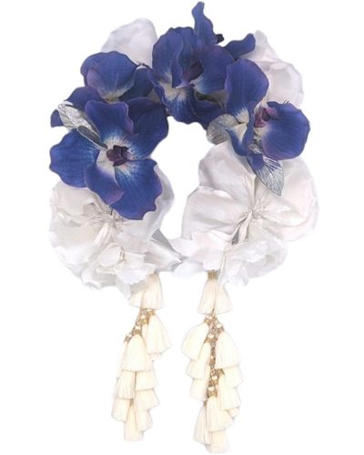 Julia Clancey Orchid Cybele Chacha Ivory Band - Blue