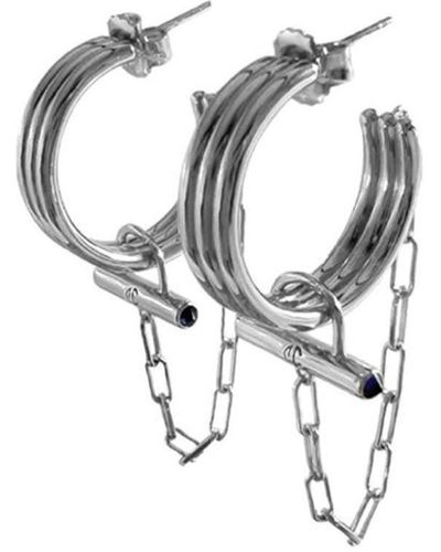CVLCHA Adira Crystal Rod Hoop Earrings - Metallic