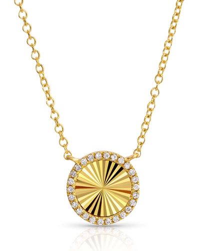 770 Fine Jewelry Fluted Diamond Disc Necklace - Metallic