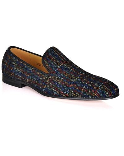 DAVID WEJ Alberto Embroidery Multicolored Loafers - Blue