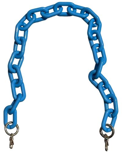 CLOSET REHAB Chain Link Short Acrylic Purse Strap In Cerulean - Blue