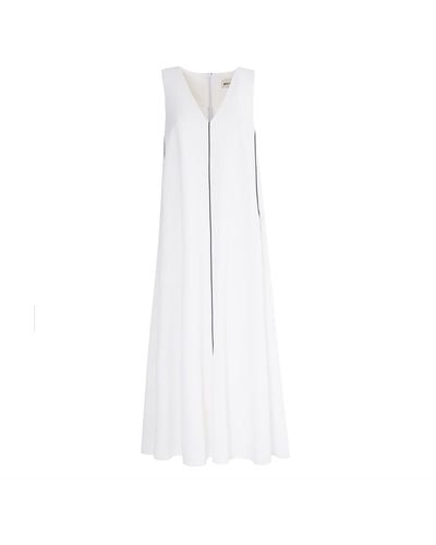 Julia Allert Casual V-neck Ankle Length Dress Deco - White