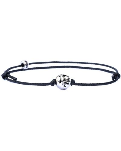 Harbour UK Bracelets Yoga Minimal Cord & Silver Bracelet For - Blue