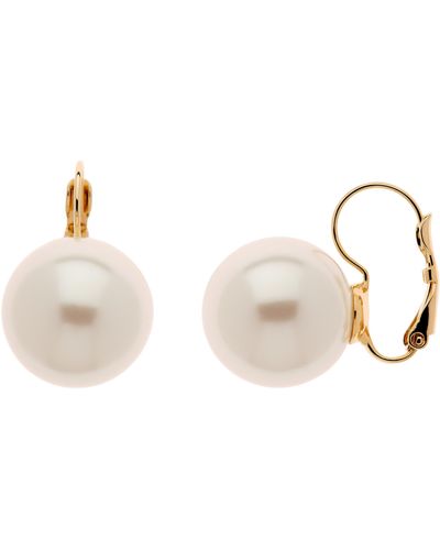 Emma Holland Jewellery Gold Leverback & Pearl Earrings - White