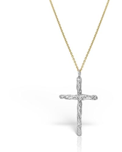 Madeleine Small Karma Cross Silver Necklace - Metallic
