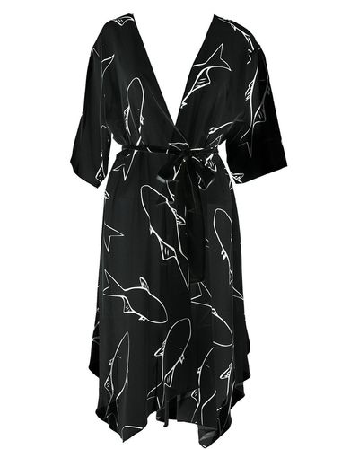 Aulala Paris Aulala X Lorieux Art Inspired Kimono - Black