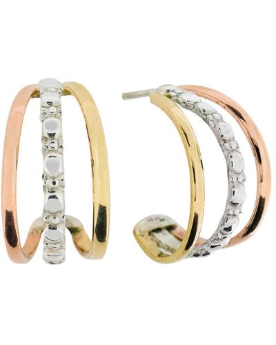 Charlotte's Web Jewellery Neutrals Maharani Silver Triple Hoop Earrings - Metallic