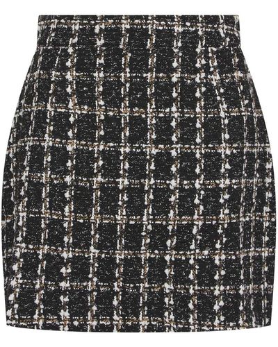 Hortons England Chelsea Tweed Skirt - Black