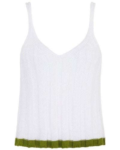 Cara & The Sky Jodie Ribbed Knitted Cami Vest - White