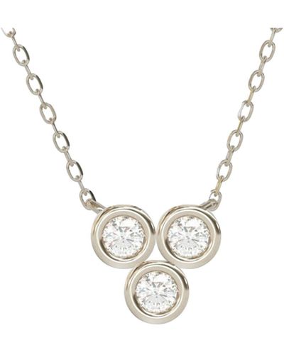 Lily Flo Jewellery Circinius Diamond Trio Necklace - Metallic
