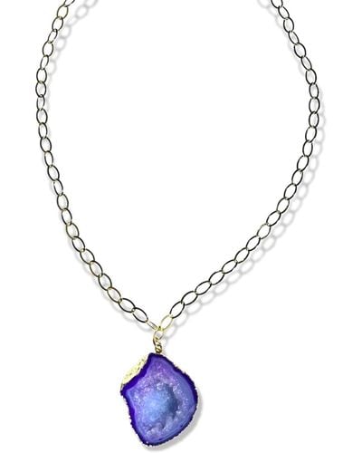 Magpie Rose Purple Rocks In The Sky Necklace - Metallic