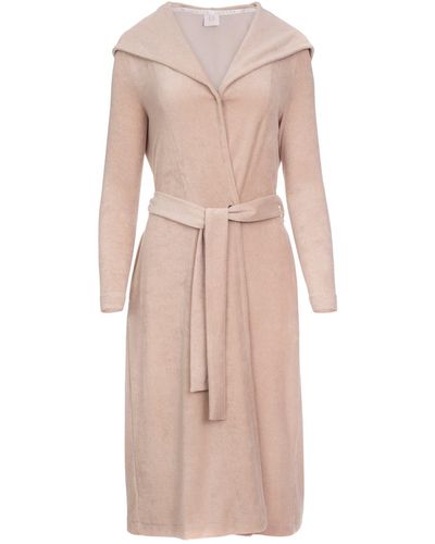 Oh!Zuza Neutrals Cotton Terry Hooded Robe - Pink