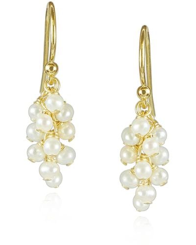 MOUNIR LONDON Pearl Cluster Earrings. - Metallic