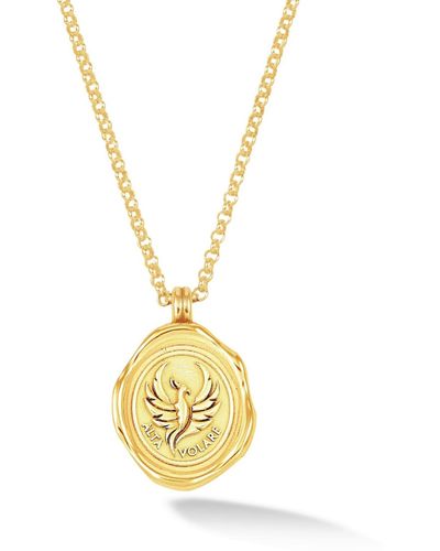 Dower & Hall S Fly High Phoenix Talisman Necklace In Vermeil - Metallic