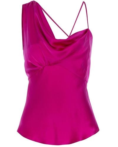 LAHIVE Thalia Magenta Silk Camisole - Pink