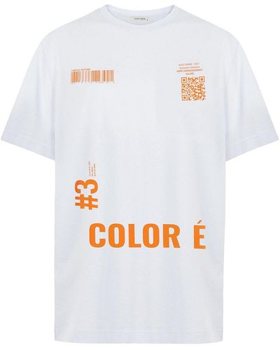Nocturne Printed Oversized T-shirt Orange - White