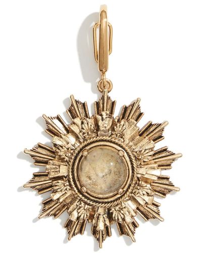 Lovard Medallion Stone Necklace - Metallic