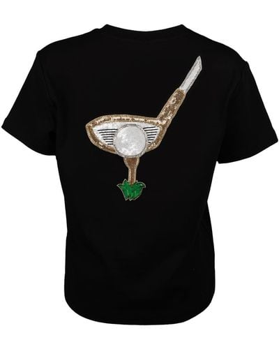 Laines London Embellished Golf T-shirt - Black