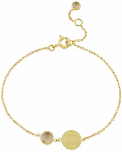 Auree Bali 9ct Gold October Birthstone Bracelet Rose Quartz - Metallic