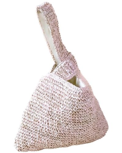 LIKHÂ Neutrals Dusty Rose Crochet Knot Bag - Pink