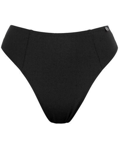 Free Society Alice High Waist Bikini Bottom In - Black