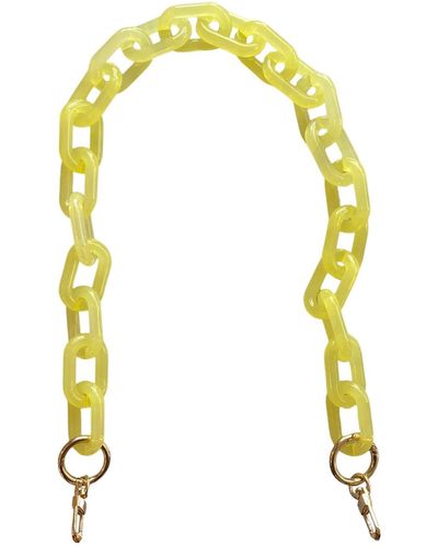 CLOSET REHAB Chain Link Short Acrylic Purse Strap In Sunshine - Yellow