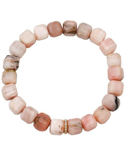 Soul Journey Jewelry Pink Peruvian Opal Cube Bracelet