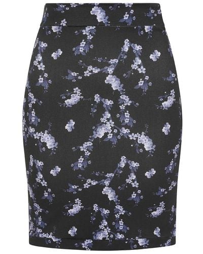 Sophie Cameron Davies & Grey Floral Jersey Skirt - Black