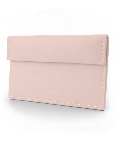 godi. Compact Leather Coin And Card Holder - Pink