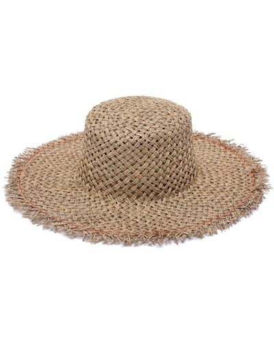 Justine Hats Neutrals Straw Crochet S Hat - Natural