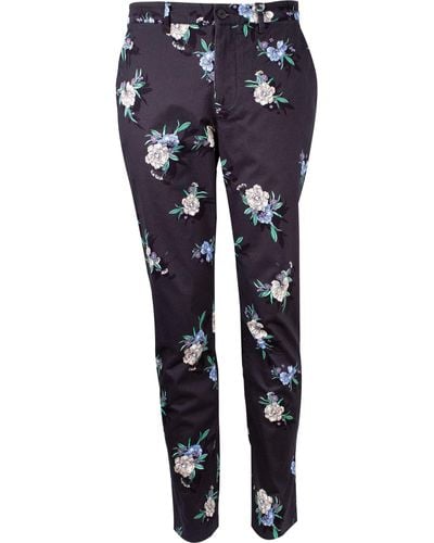 lords of harlech Jack Oxford Flowers Pant - Blue