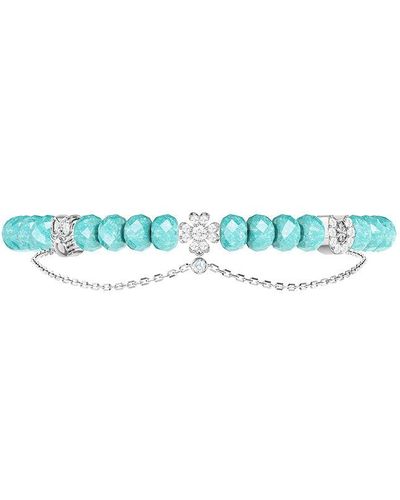 AWNL Double Chain Bracelet Of Luck With Peruvian Amazonite - Blue