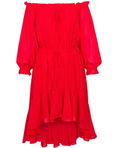 Meghan Fabulous Keiko Midi Dress - Red