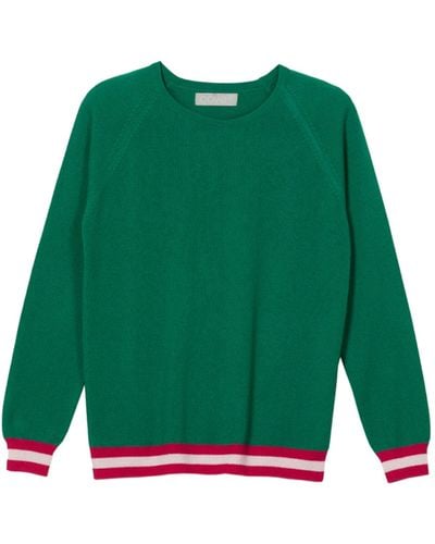 Cove Philly Cashmere Sweater With Neon Stripes - Green