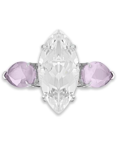 Augustine Jewels White Topaz & Purple Amethyst Ring - Multicolor