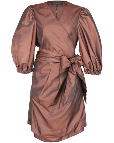 Le Réussi Power Bordeaux Wrap Dress - Brown