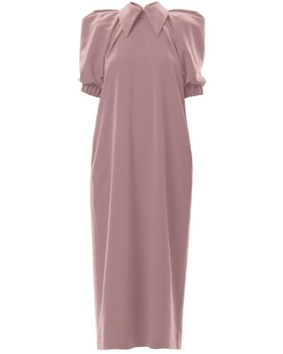 Julia Allert Designer Midi Dress Powder Pink - Purple