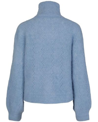 tirillm "mille" Fluffy Mohair Pullover - Blue