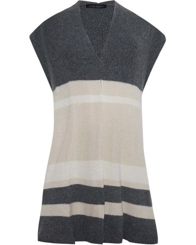 James Lakeland Striped Sleeveless Cardigan - Black