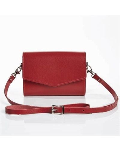 Zatchels Handmade Leather Clutch Bag - Red