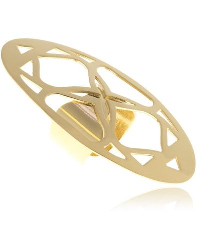 Georgina Jewelry Gold Signature Oval Ring - Metallic