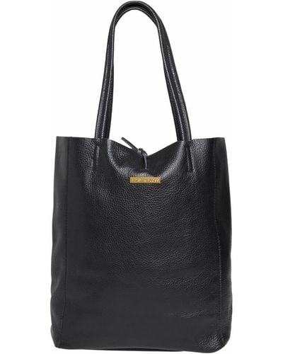Betsy & Floss Soft Leather Tote Bag In - Black
