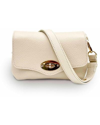Apatchy London Neutrals The Maddie Stone Leather Bag - Natural