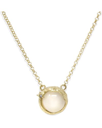 Vintouch Italy Ad Astra Gold-plated Moonstone Necklace - White